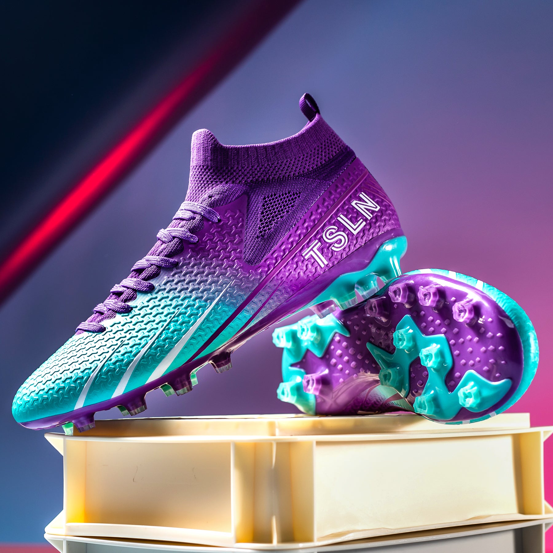 Purple football shoes best sale