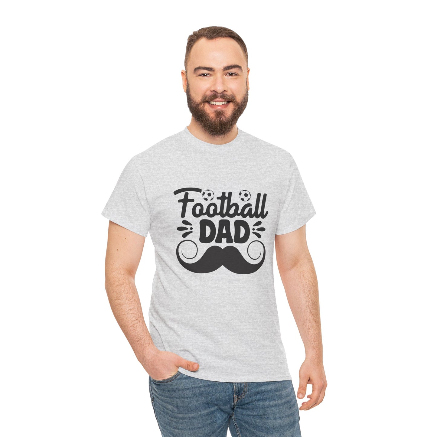 Kixt Heavy Cotton™ Tee - "Moustache Football Dad " T-Shirt