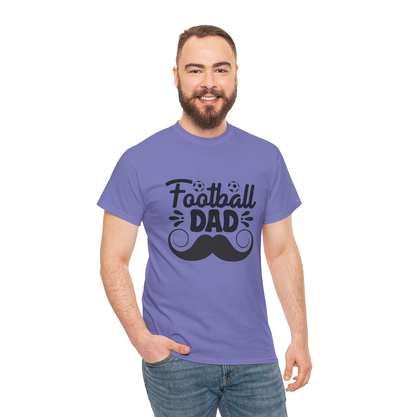 Kixt Heavy Cotton™ Tee - "Moustache Football Dad " T-Shirt