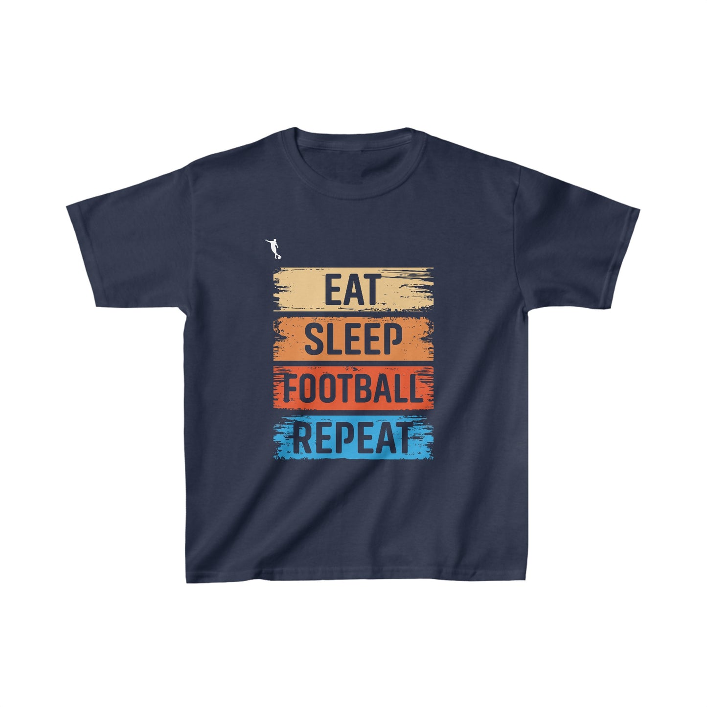 Kixt Kids T-Shirt - "Eat Sleep Football Repeat" - Heavy Cotton™ Tee