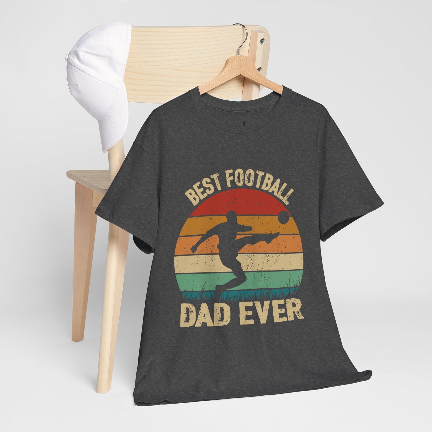 Kixt Heavy Cotton™ Tee - "Best Football Dad Ever" T-Shirt