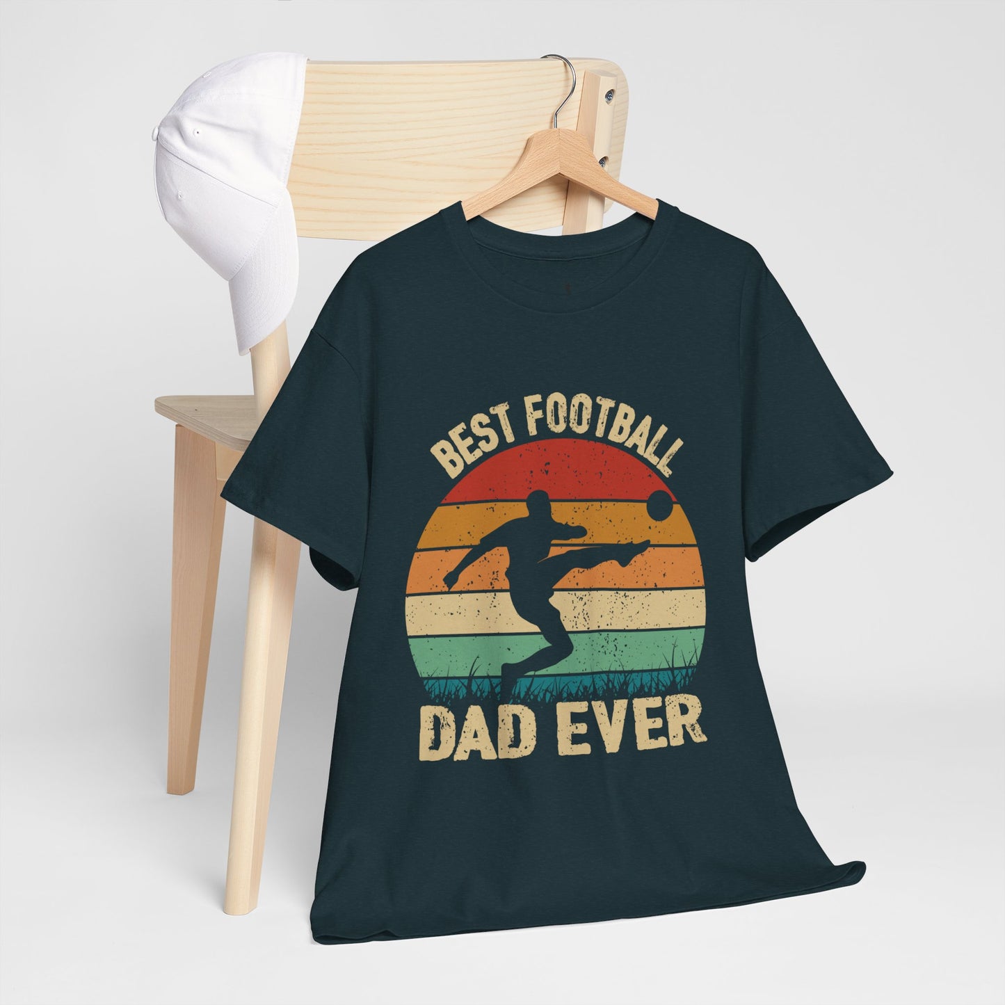 Kixt Heavy Cotton™ Tee - "Best Football Dad Ever" T-Shirt