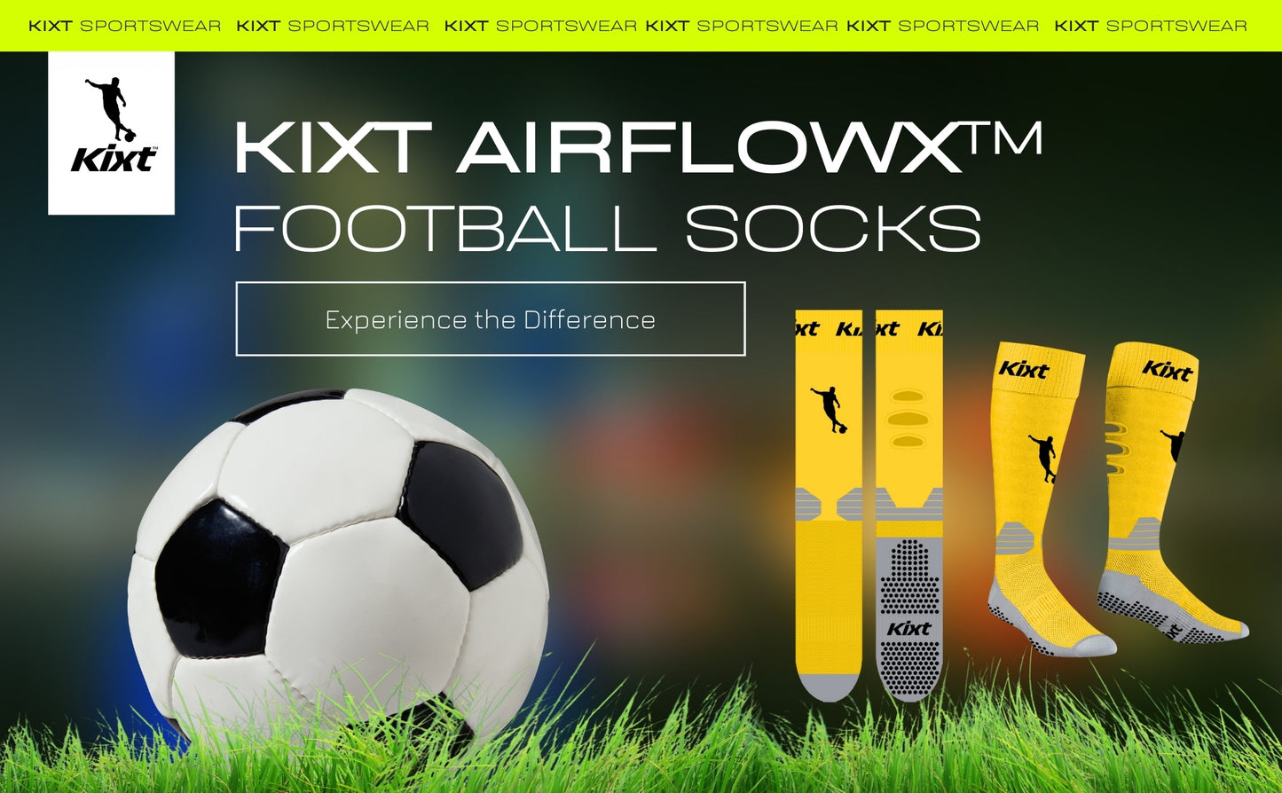 Kixt AirFlowX™ Anti-Slip Non-Slip Knee Football Socks with holes [Kids/Youth]