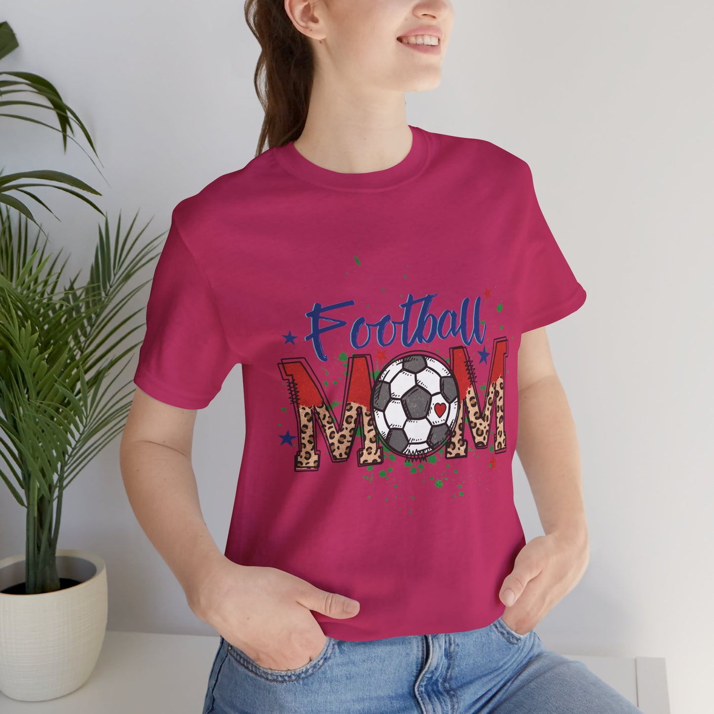 Kixt Short Sleeve Tee  - "Football Mum" Leopard