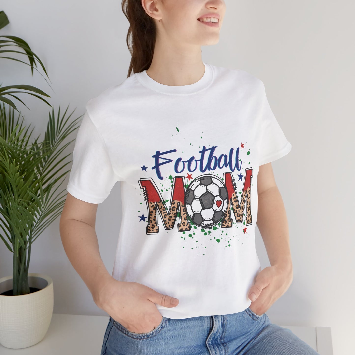 Kixt Short Sleeve Tee  - "Football Mum" Leopard