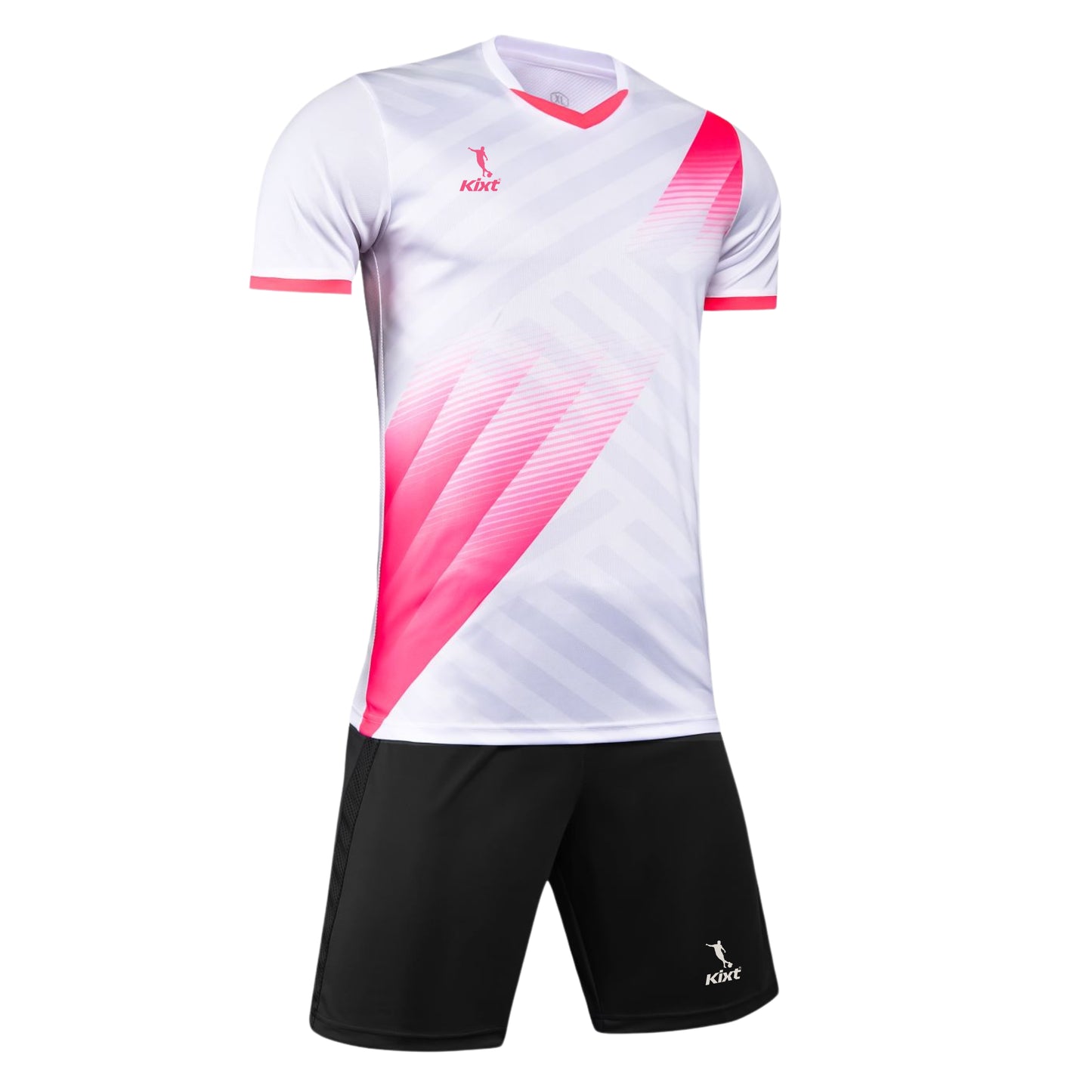 Kids Football Kits M8620 [WHITE/Pink] - Boys/Girls Football Kits (Jersey & Shorts)