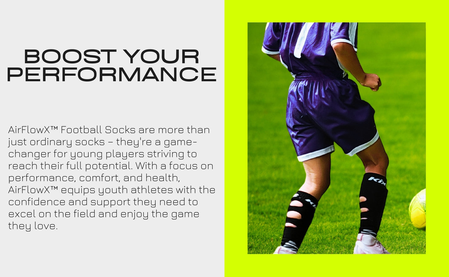 Kixt AirFlowX™ Anti-Slip Non-Slip Knee Football Socks with holes [Kids/Youth]