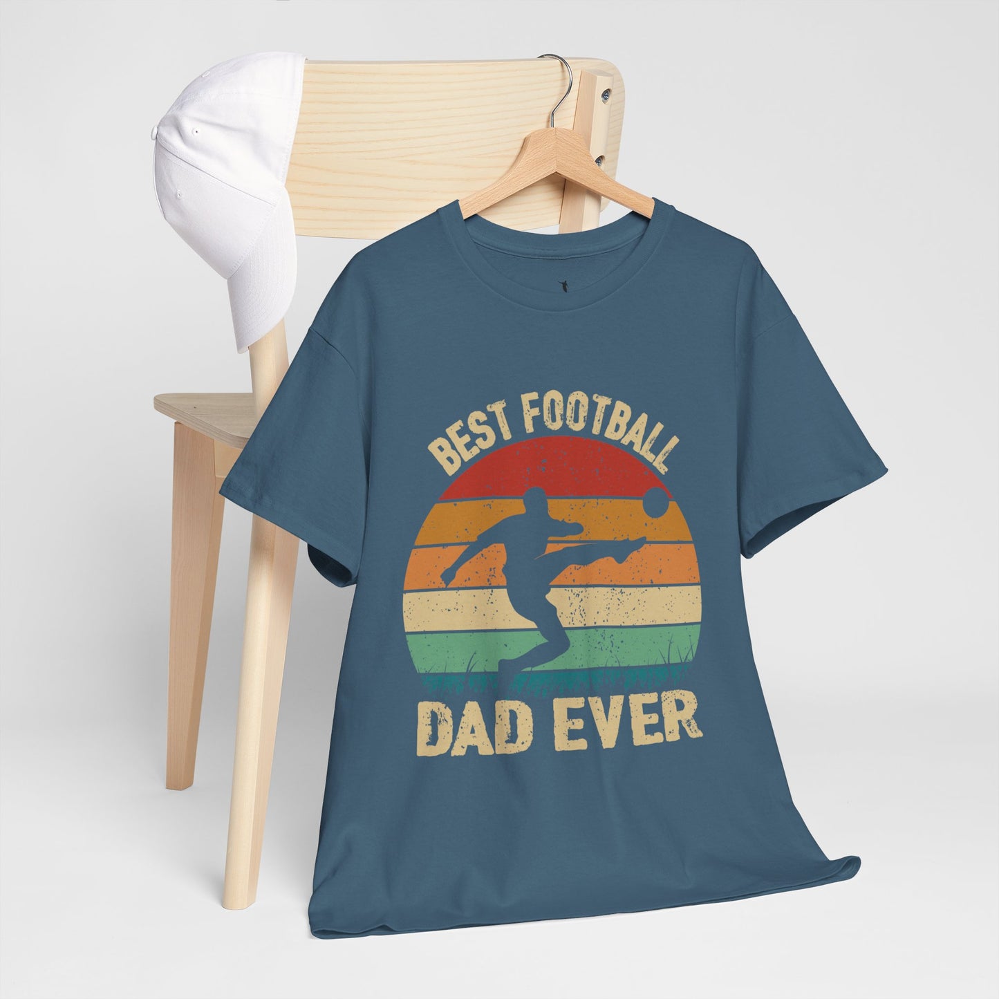 Kixt Heavy Cotton™ Tee - "Best Football Dad Ever" T-Shirt