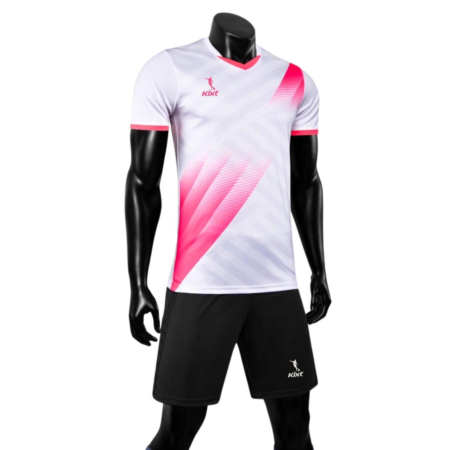 Kids Football Kits M8620 [WHITE/Pink] - Boys/Girls Football Kits (Jersey & Shorts)