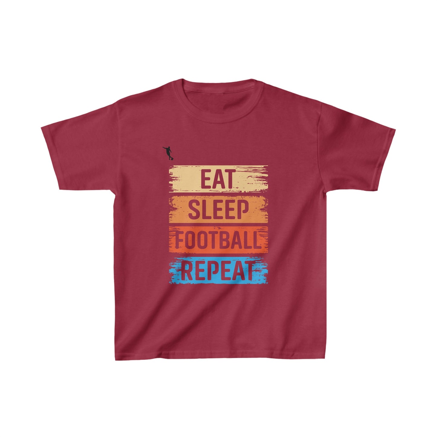 Kixt Kids T-Shirt - "Eat Sleep Football Repeat" - Heavy Cotton™ Tee