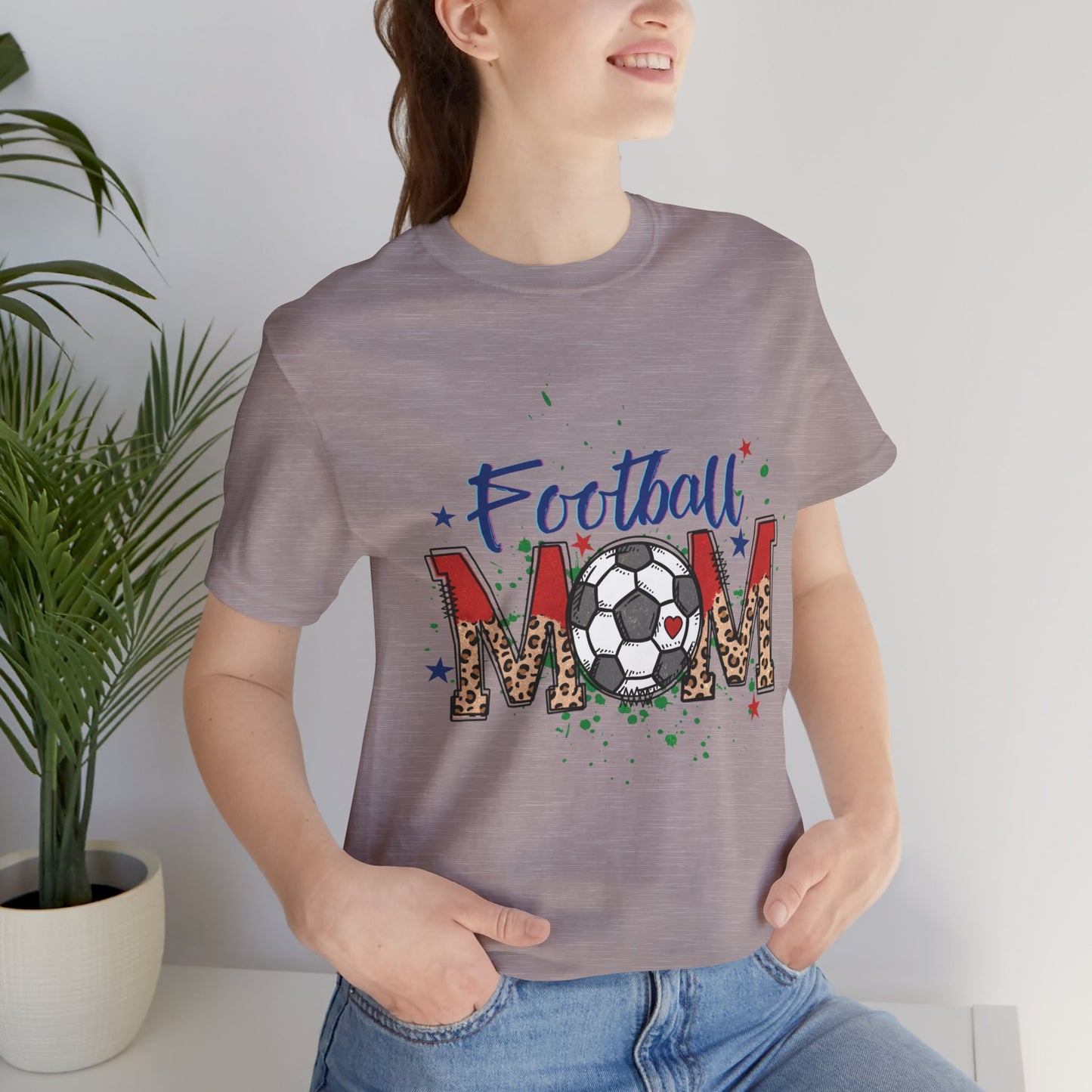 Kixt Short Sleeve Tee  - "Football Mum" Leopard