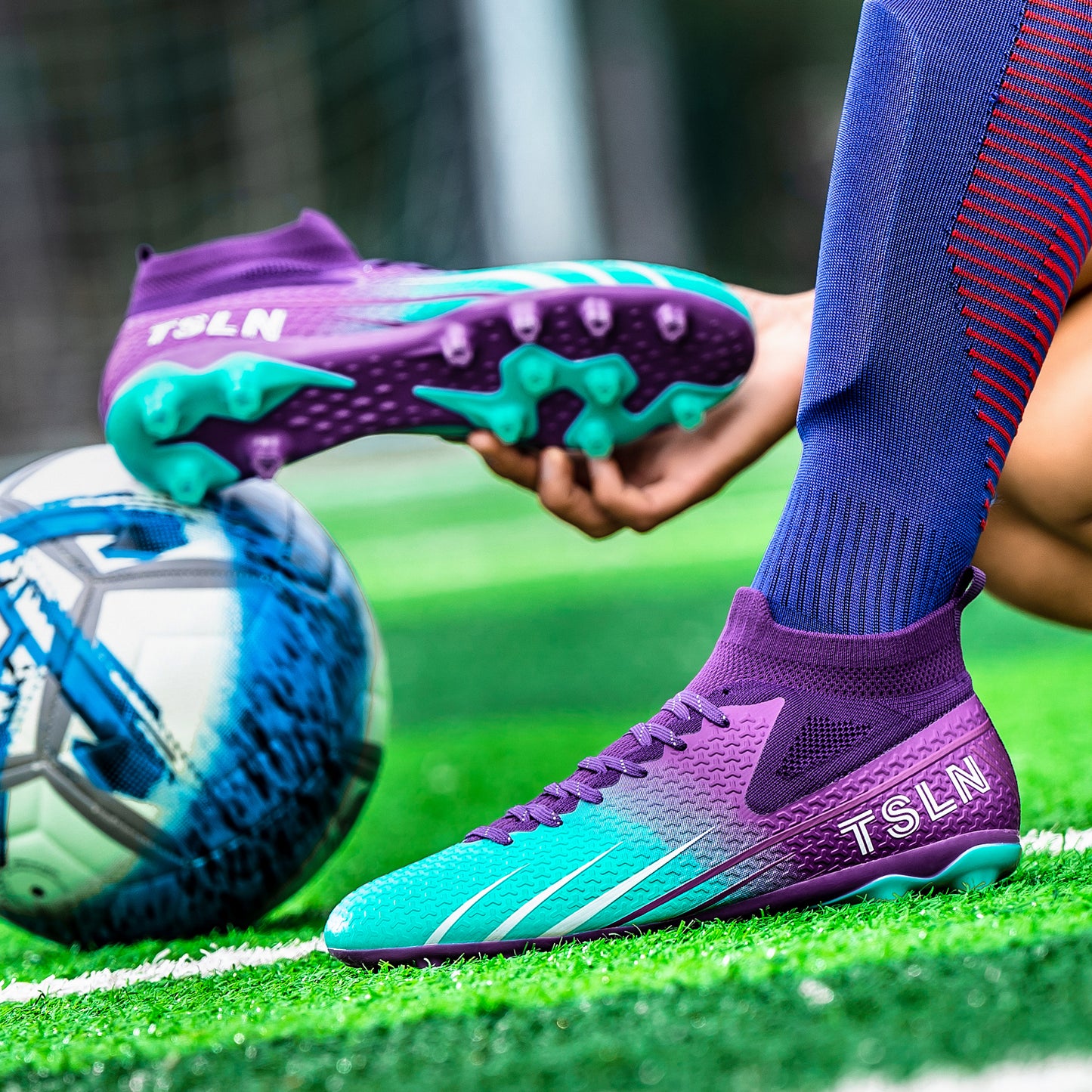 Kixt TSLN™ Football Boots FG [Kids/Junior][PURPLE/BLUE] Limited Stock