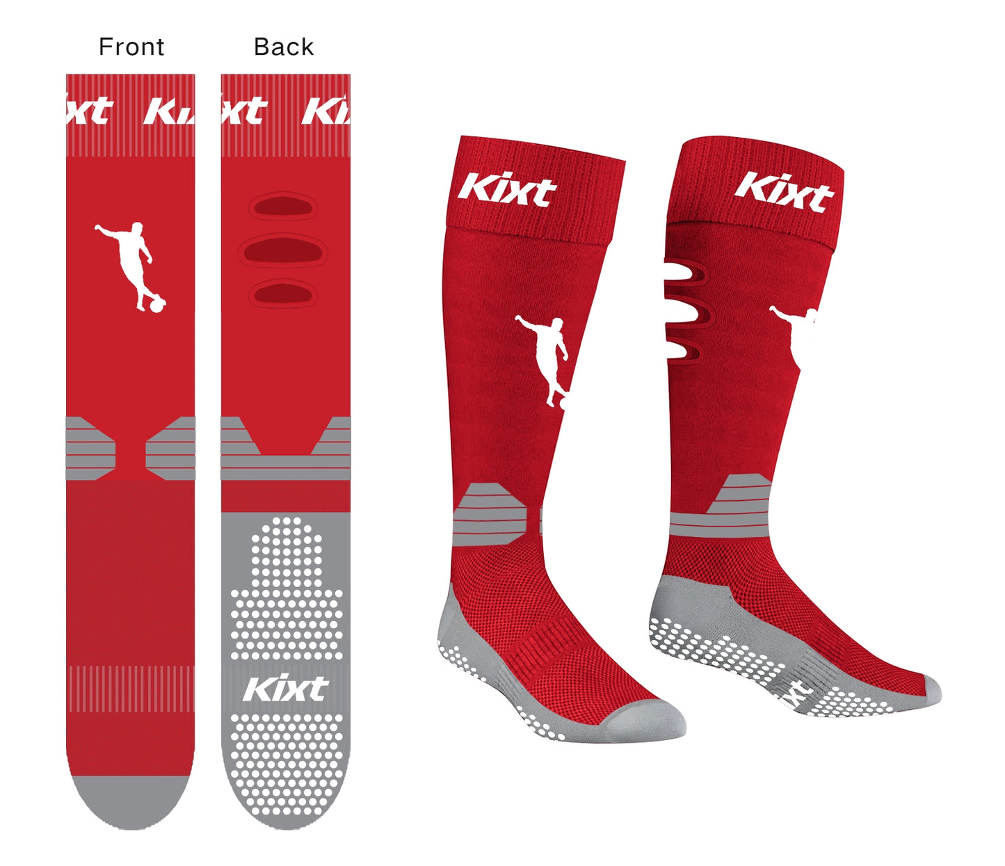 Kixt AirFlowX™ Anti-Slip Non-Slip Knee Football Socks with holes [Kids/Youth]